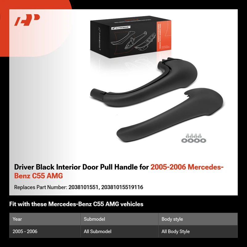 Driver Black Interior Door Pull Handle for 2005-2006 Mercedes-Benz C55 AMG