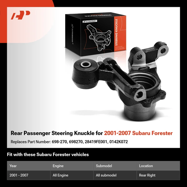 Rear Passenger Steering Knuckle for 2001-2007 Subaru Forester