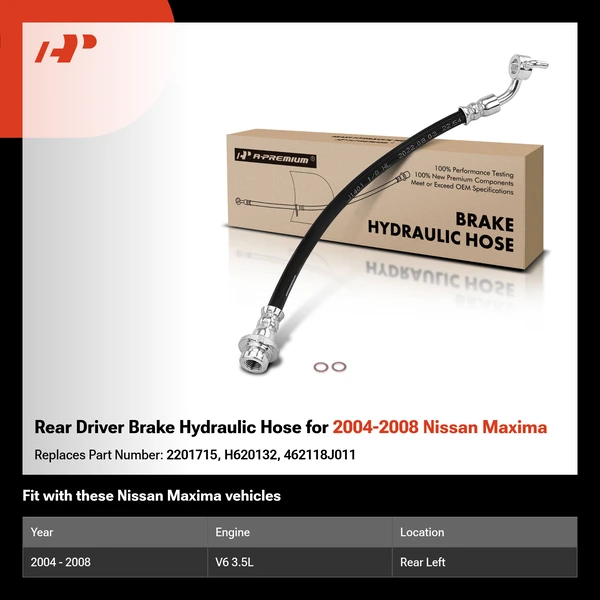 Rear Driver Brake Hydraulic Hose for 2004-2008 Nissan Maxima
