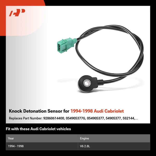 Knock Detonation Sensor for 1994-1998 Audi Cabriolet