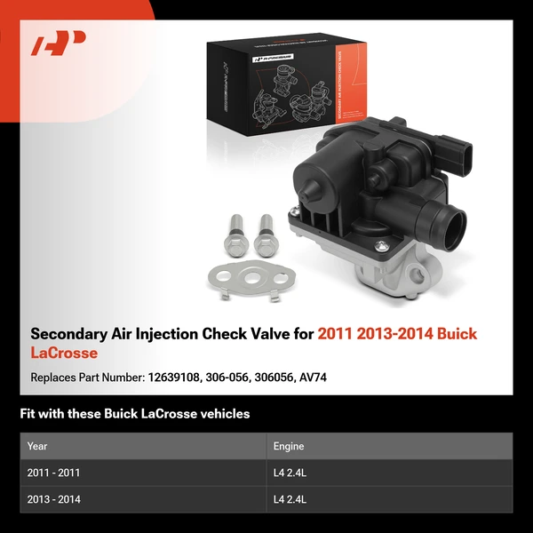Secondary Air Injection Check Valve for 2011 2013-2014 Buick LaCrosse