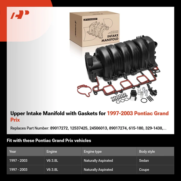 Upper Intake Manifold with Gaskets for 1997-2003 Pontiac Grand Prix