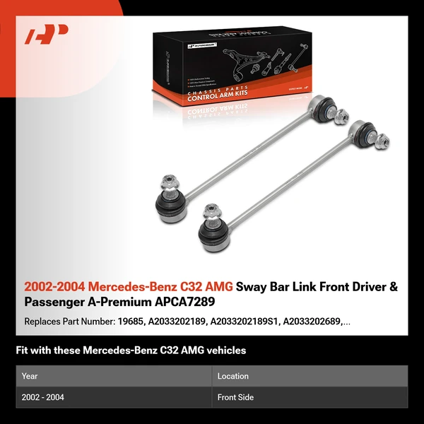 2002-2004 Mercedes-Benz C32 AMG Sway Bar Link Front Driver & Passenger A-Premium APCA7289