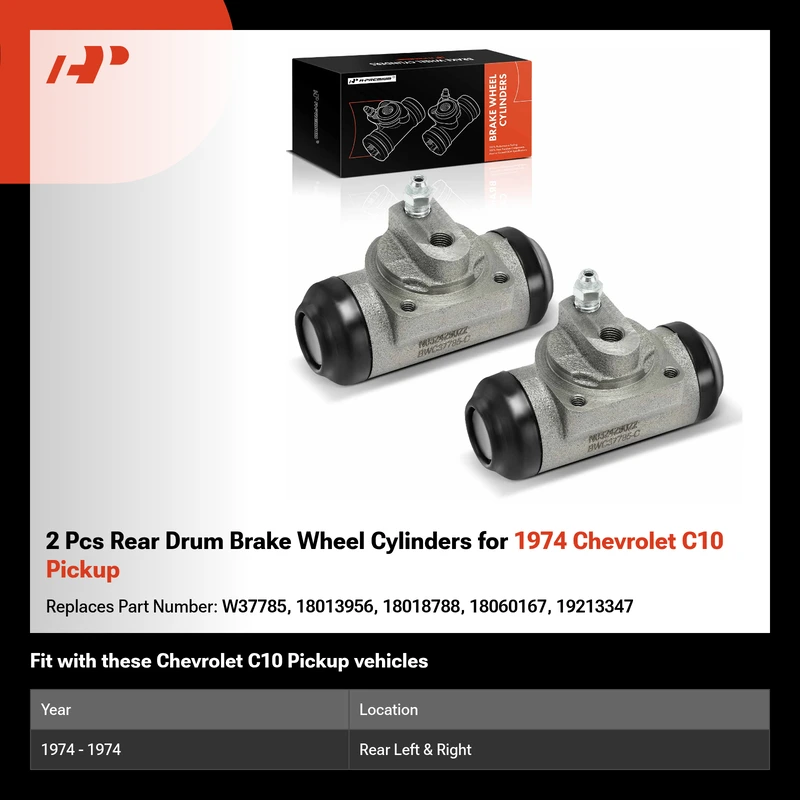 2 Pcs Rear Drum Brake Wheel Cylinders for 1974 Chevrolet C10 Pickup