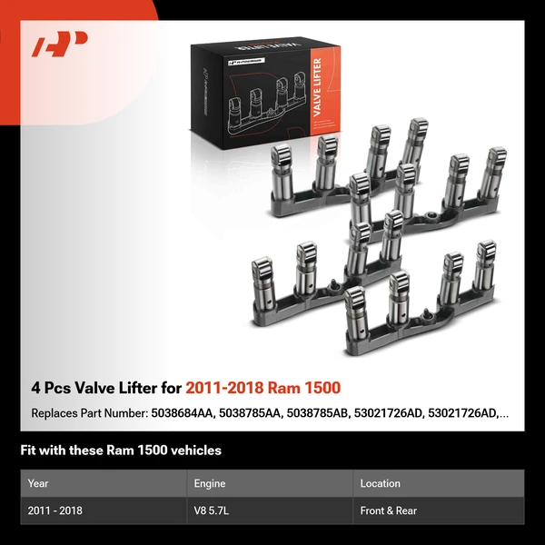 4 Pcs Valve Lifter for 2011-2018 Ram 1500