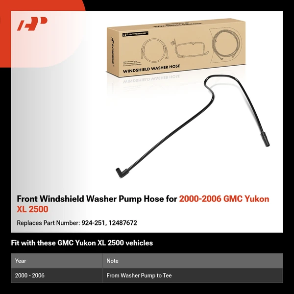 Front Windshield Washer Pump Hose for 2000-2006 GMC Yukon XL 2500