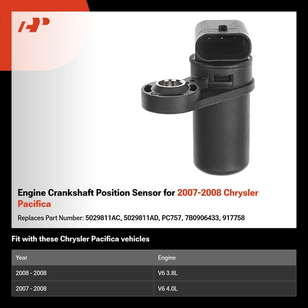 Engine Crankshaft Position Sensor for 2007-2008 Chrysler Pacifica