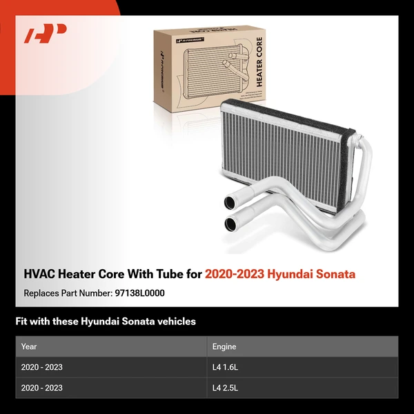 HVAC Heater Core With Tube for 2020-2023 Hyundai Sonata