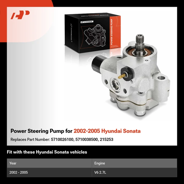 Power Steering Pump for 2002-2005 Hyundai Sonata