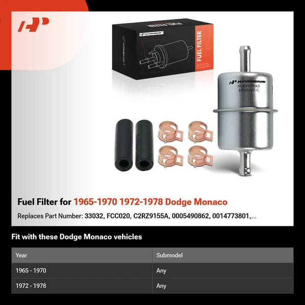 Fuel Filter for 1965-1970 1972-1978 Dodge Monaco