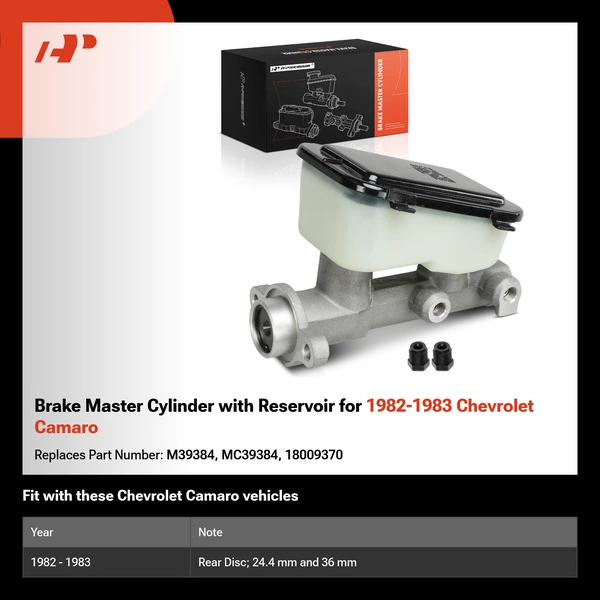 Brake Master Cylinder with Reservoir for 1982-1983 Chevrolet Camaro