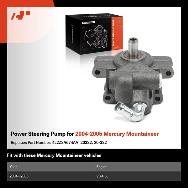 Power Steering Pump for 2004-2005 Mercury Mountaineer
