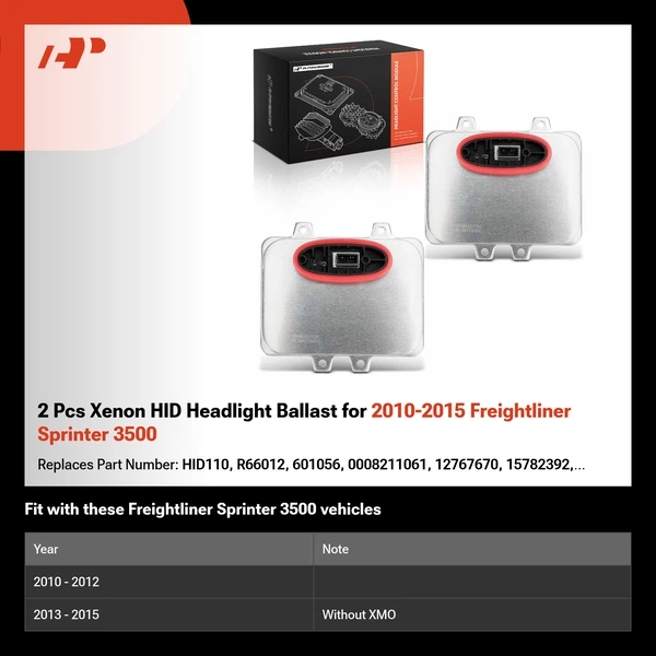 2 Pcs Xenon HID Headlight Ballast for 2010-2015 Freightliner Sprinter 3500