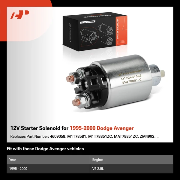 12V Starter Solenoid for 1995-2000 Dodge Avenger