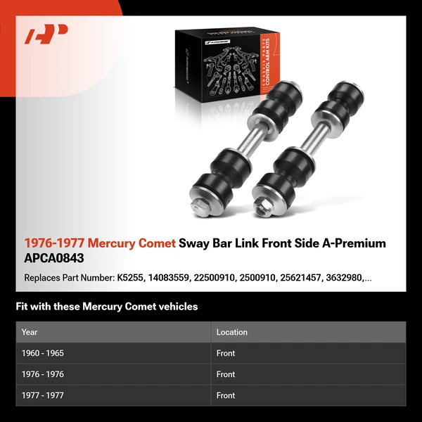 1976-1977 Mercury Comet Sway Bar Link Front Side A-Premium APCA0843