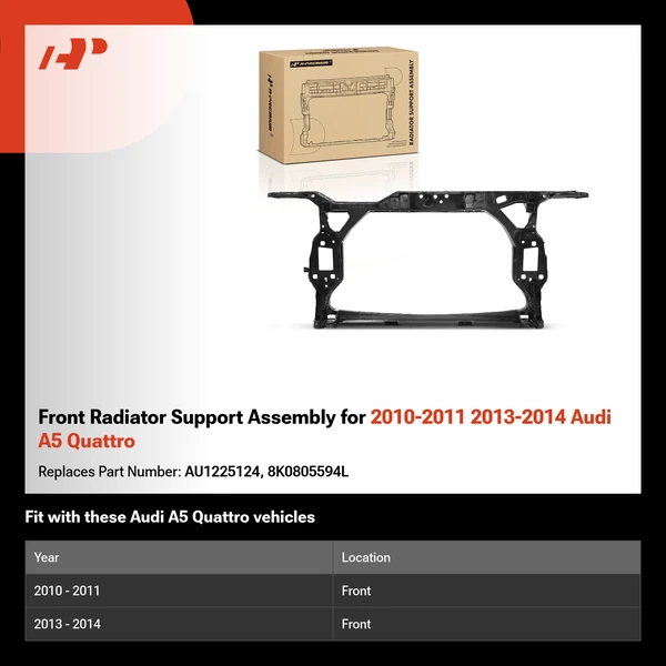 Front Radiator Support Assembly for 2010-2011 2013-2014 Audi A5 Quattro