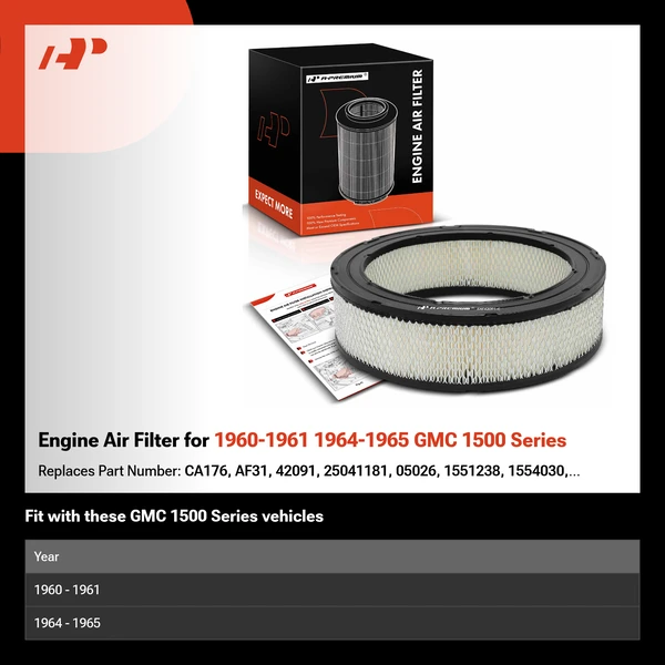 Engine Air Filter for 1960-1961 1964-1965 GMC 1500 Series