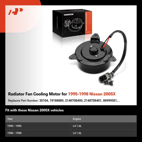 Radiator Fan Cooling Motor for 1995-1998 Nissan 200SX