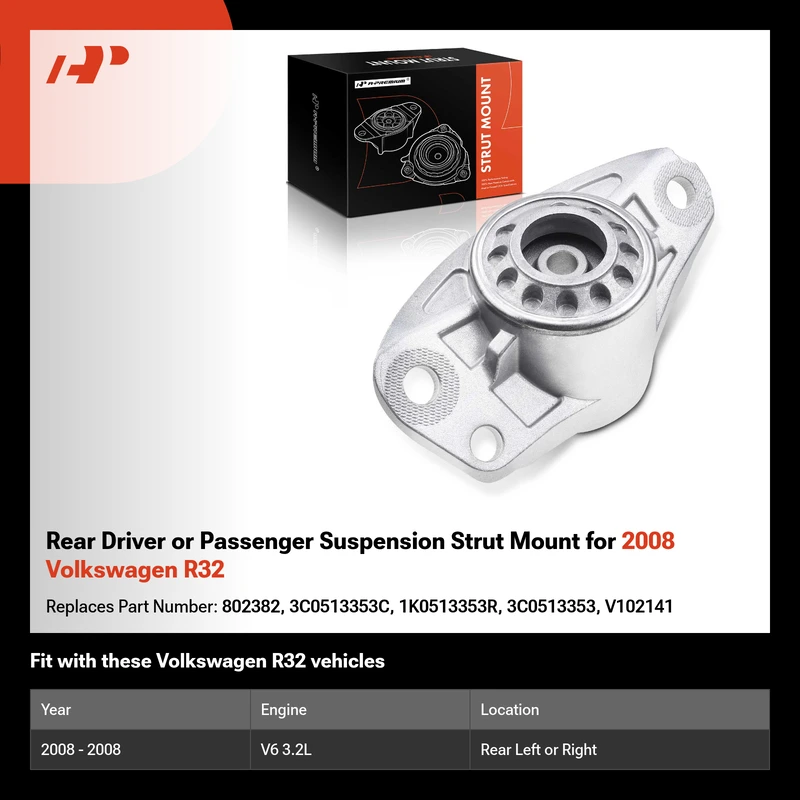 Rear Driver or Passenger Suspension Strut Mount for 2008 Volkswagen R32