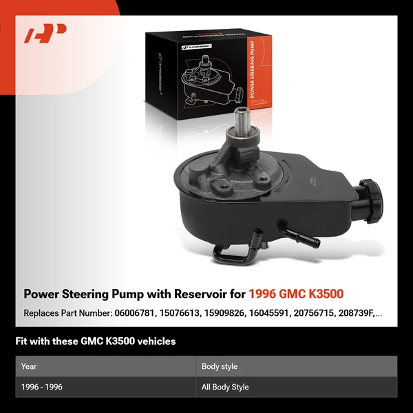 Power Steering Pump with Reservoir for 1996 GMC K3500