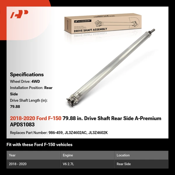 2018-2020 Ford F-150 79.88 in. Drive Shaft Rear Side A-Premium APDS1083