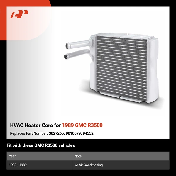 HVAC Heater Core for 1989 GMC R3500