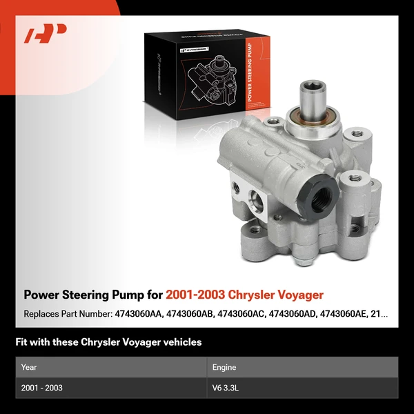 Power Steering Pump for 2001-2003 Chrysler Voyager