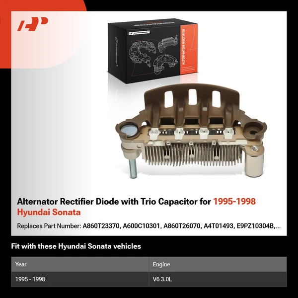 Alternator Rectifier Diode with Trio Capacitor for 1995-1998 Hyundai Sonata