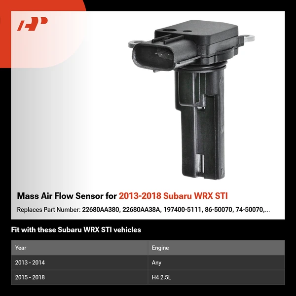 Mass Air Flow Sensor for 2013-2018 Subaru WRX STI