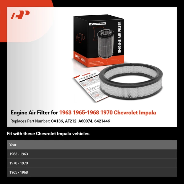 Engine Air Filter for 1963 1965-1968 1970 Chevrolet Impala