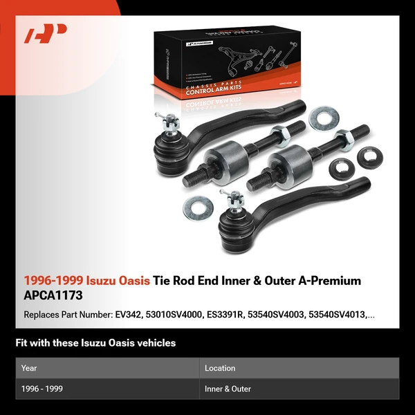 1996-1999 Isuzu Oasis Tie Rod End Inner & Outer A-Premium APCA1173