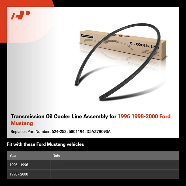Transmission Oil Cooler Line Assembly for 1996 1998-2000 Ford Mustang
