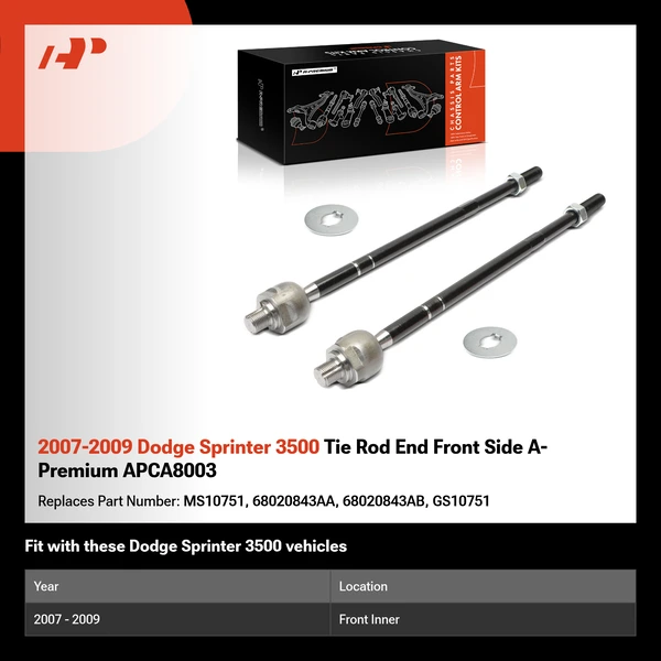 2007-2009 Dodge Sprinter 3500 Tie Rod End Front Side A-Premium APCA8003
