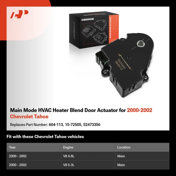 Main Mode HVAC Heater Blend Door Actuator for 2000-2002 Chevrolet Tahoe