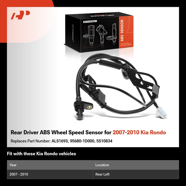 Rear Driver ABS Wheel Speed Sensor for 2007-2010 Kia Rondo