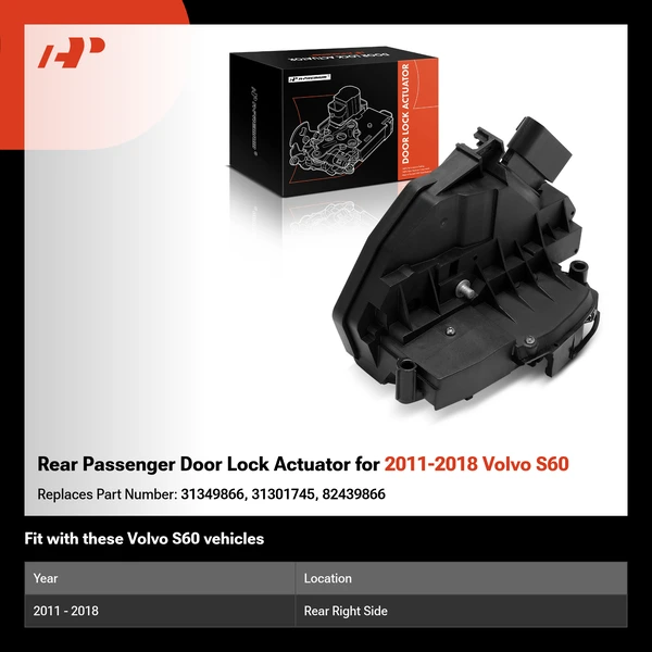 Rear Passenger Door Lock Actuator for 2011-2018 Volvo S60