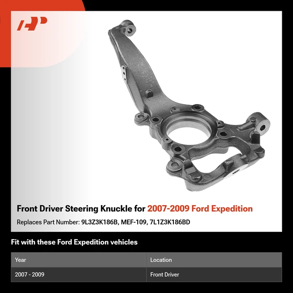 Front Driver Steering Knuckle for 2007-2009 Ford Expedition