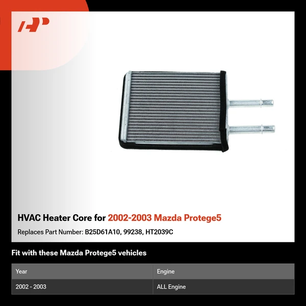 HVAC Heater Core for 2002-2003 Mazda Protege5