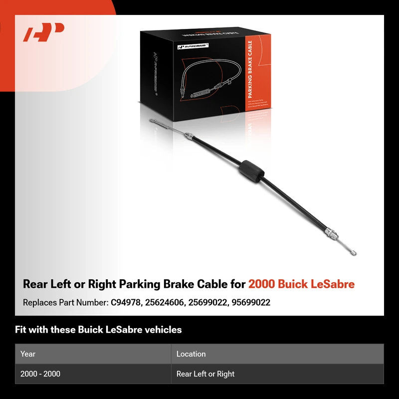 Rear Left or Right Parking Brake Cable for 2000 Buick LeSabre