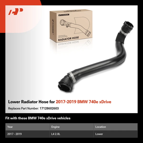 Lower Radiator Hose for 2017-2019 BMW 740e xDrive