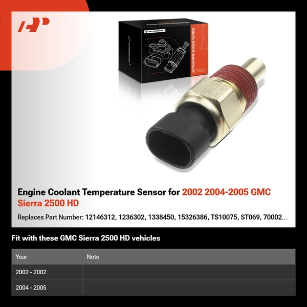 Engine Coolant Temperature Sensor for 2002 2004-2005 GMC Sierra 2500 HD