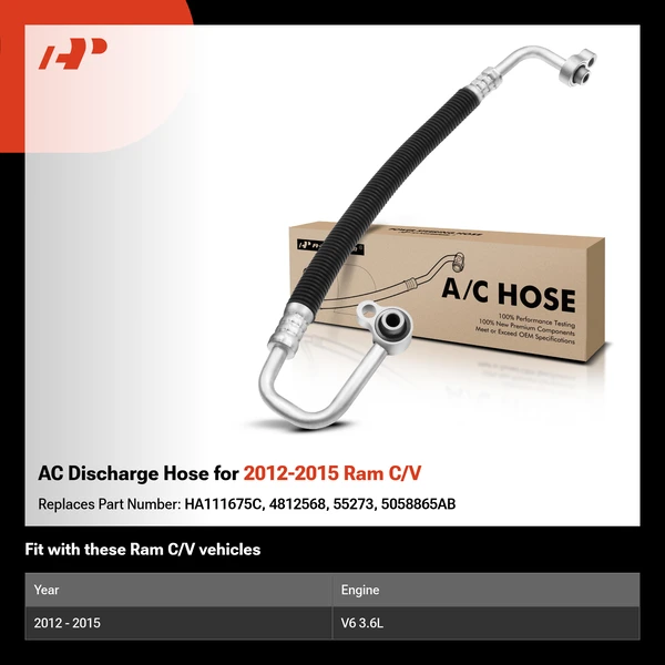 AC Discharge Hose for 2012-2015 Ram C/V