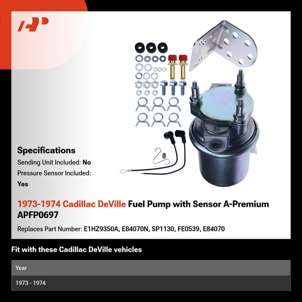 1973-1974 Cadillac DeVille Fuel Pump with Sensor A-Premium APFP0697