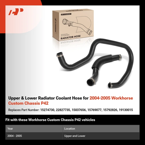 Upper & Lower Radiator Coolant Hose for 2004-2005 Workhorse Custom Chassis P42