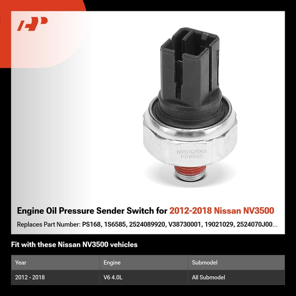 Engine Oil Pressure Sender Switch for 2012-2018 Nissan NV3500