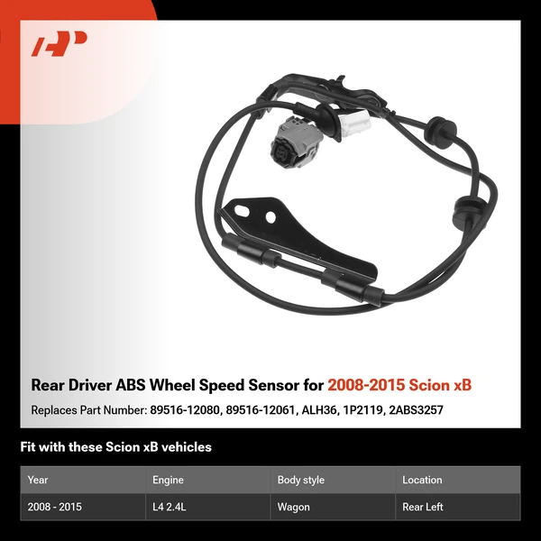 Rear Driver ABS Wheel Speed Sensor for 2008-2015 Scion xB