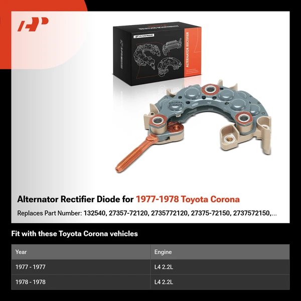 Alternator Rectifier Diode for 1977-1978 Toyota Corona