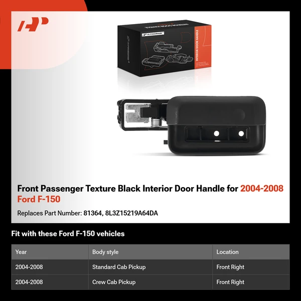 Front Passenger Texture Black Interior Door Handle for 2004-2008 Ford F-150
