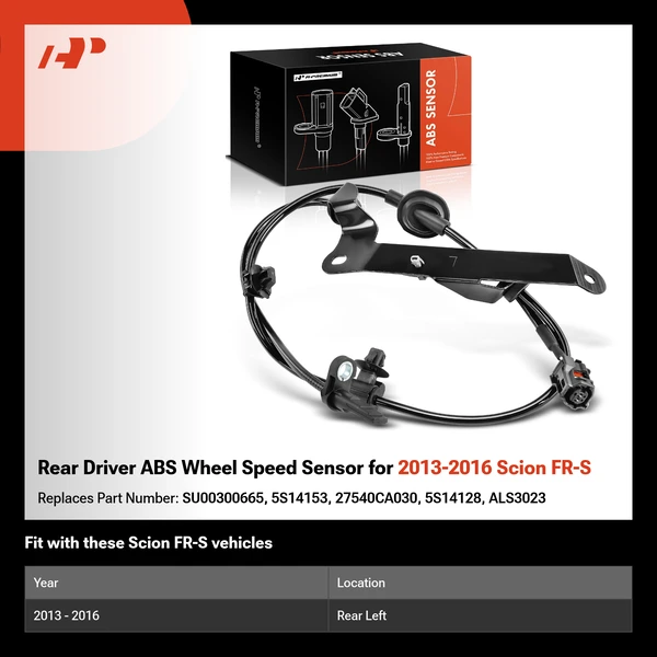 Rear Driver ABS Wheel Speed Sensor for 2013-2016 Scion FR-S