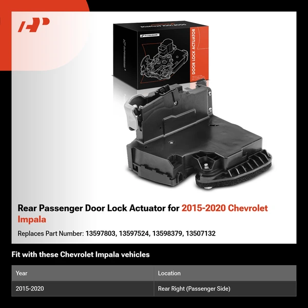 Rear Passenger Door Lock Actuator for 2015-2020 Chevrolet Impala